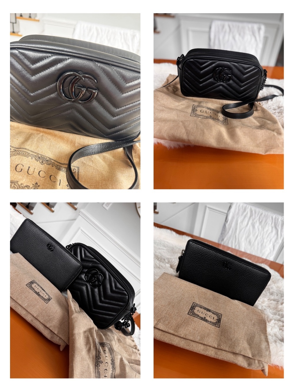 Gucci Black GG Marmont small camera bag